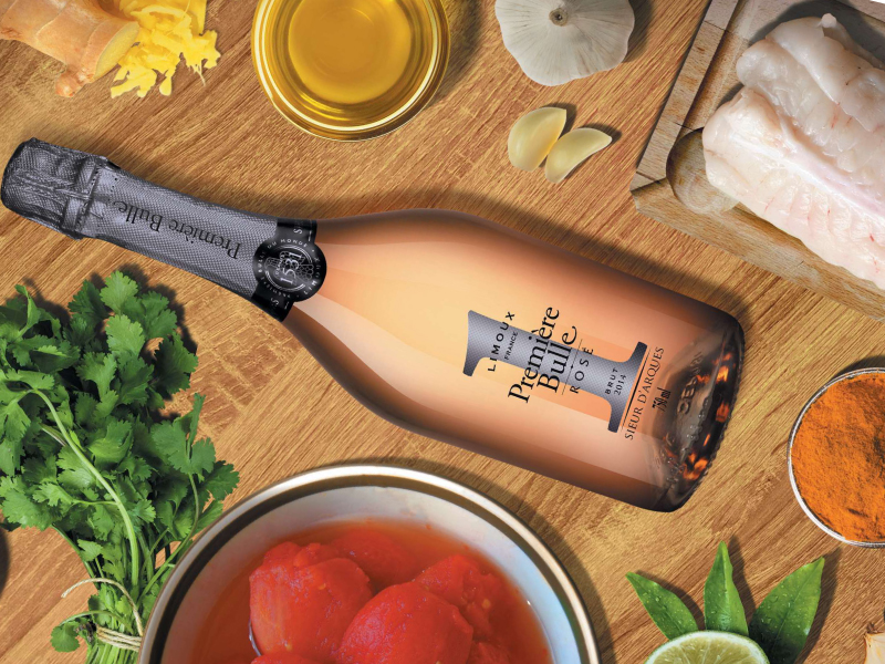 curry de lotte avec notre Première Bulle rosé